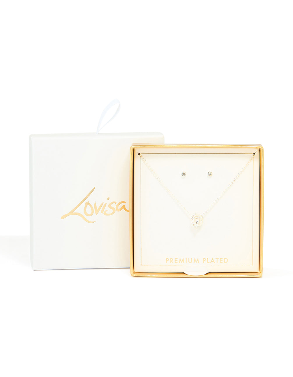 Silver Plated Knotted Pendant Necklace & Earrings Set
