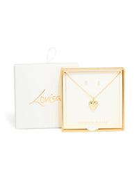 Gold Plated Cubic Zirconia Heart Locket Necklace & Earrings Set - link has visual effect only