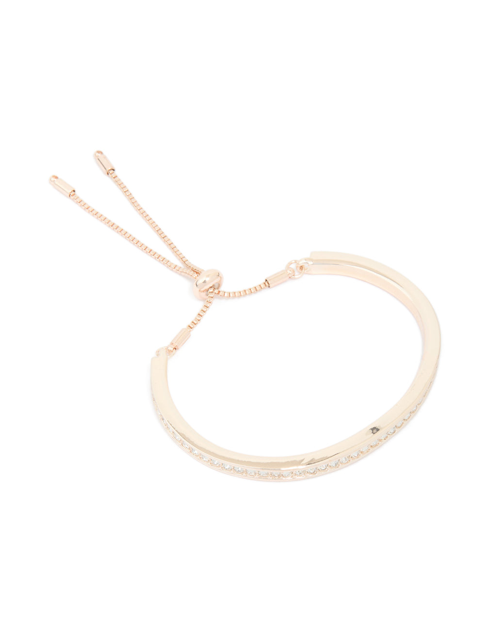 Rose Gold Diamante Toggle Bangle