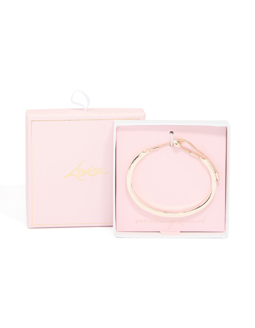 Rose Gold Diamante Toggle Bangle