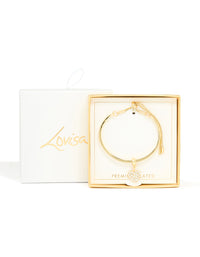 Gold Plated Cubic Zirconia Heart Toggle Bangle - link has visual effect only