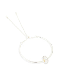 Silver Rondell Toggle Bangle - link has visual effect only