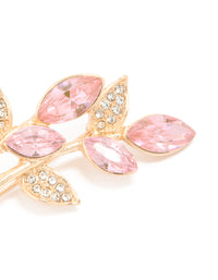 Gold Pink Diamante Pearl Brooch - link has visual effect only