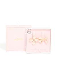 Gold Bow & Flower Brooches 2-Pack - link has visual effect only