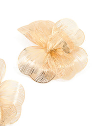 Gold Plated Laser Cut Full Flower Earrings - link has visual effect only