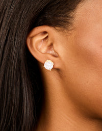 Gold Plated Cubic Zirconia Clip-On Stud Earrings - link has visual effect only