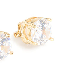 Gold Plated Cubic Zirconia Clip-On Stud Earrings - link has visual effect only