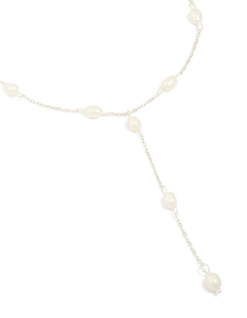 Silver Plated Freshwater Pearl Y-Necklace