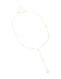 Silver Plated Freshwater Pearl Y-Necklace - link has visual effect only