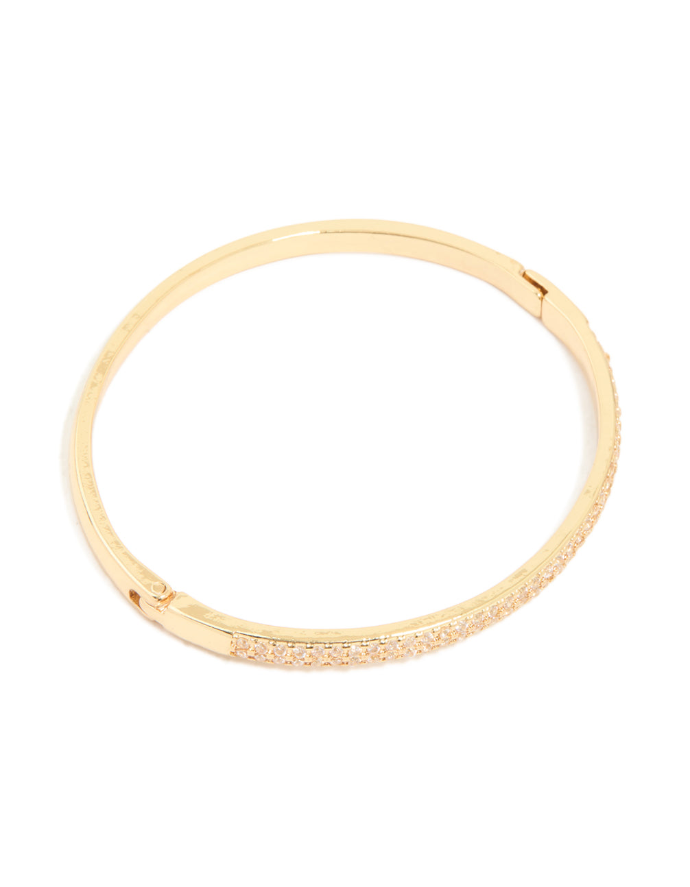 Gold Plated Half Cubic Zirconia Bangle