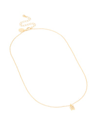 Gold Plated Cubic Zirconia Letter N Necklace - link has visual effect only