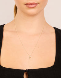 Gold Plated Cubic Zirconia Letter P Necklace - link has visual effect only