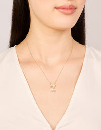 Kids Gold Cubic Zirconia Letter Z Necklace - link has visual effect only