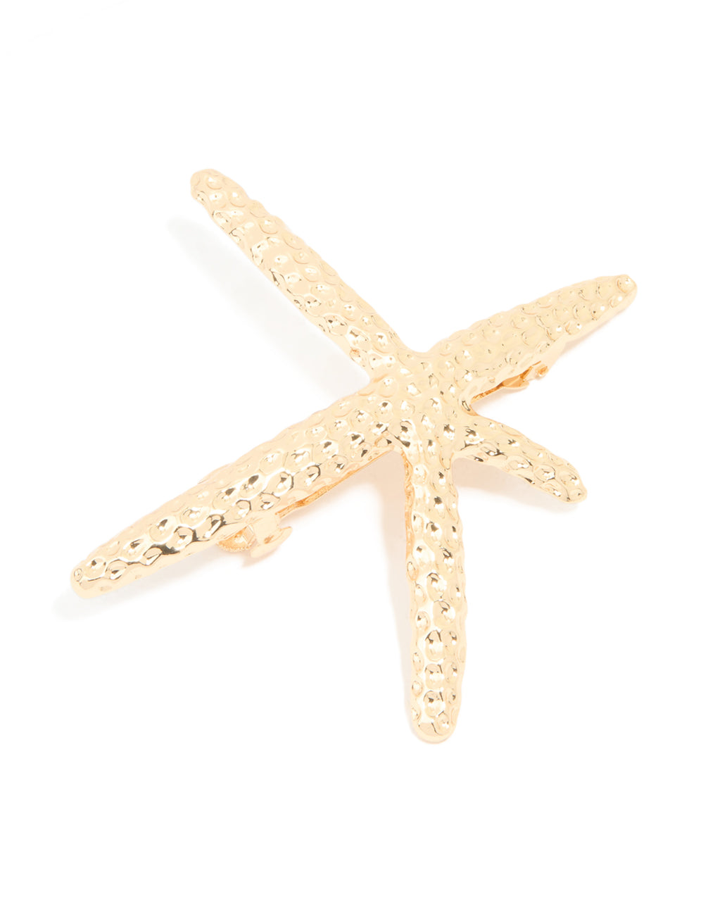 Gold Textured Starfish Hair Clip