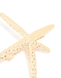 Gold Textured Starfish Hair Clip - link has visual effect only
