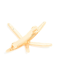 Gold Textured Starfish Hair Clip - link has visual effect only