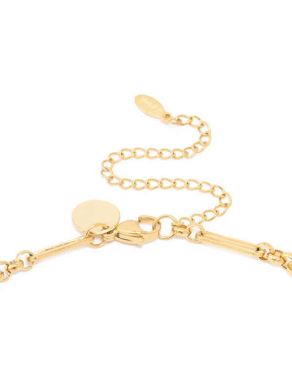 Waterproof Gold Plated Stainless Steel Open Oval Link Necklace