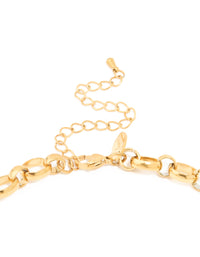 Waterproof Gold Plated Stainless Steel Interlocking Chain Necklace - link has visual effect only