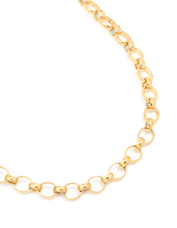 Waterproof Gold Plated Stainless Steel Interlocking Chain Necklace