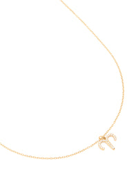 Waterproof Gold Plated Stainless Steel Cubic Zirconia Aries Zodiac Sign Necklace - link has visual effect only