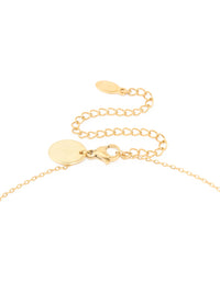 Waterproof Gold Plated Stainless Steel Cubic Zirconia Aries Zodiac Sign Necklace - link has visual effect only