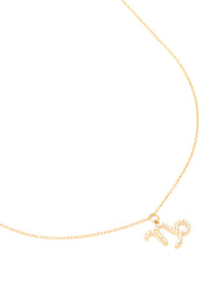 Waterproof Gold Plated Stainless Steel Cubic Zirconia Capricorn Zodiac Sign Necklace - link has visual effect only
