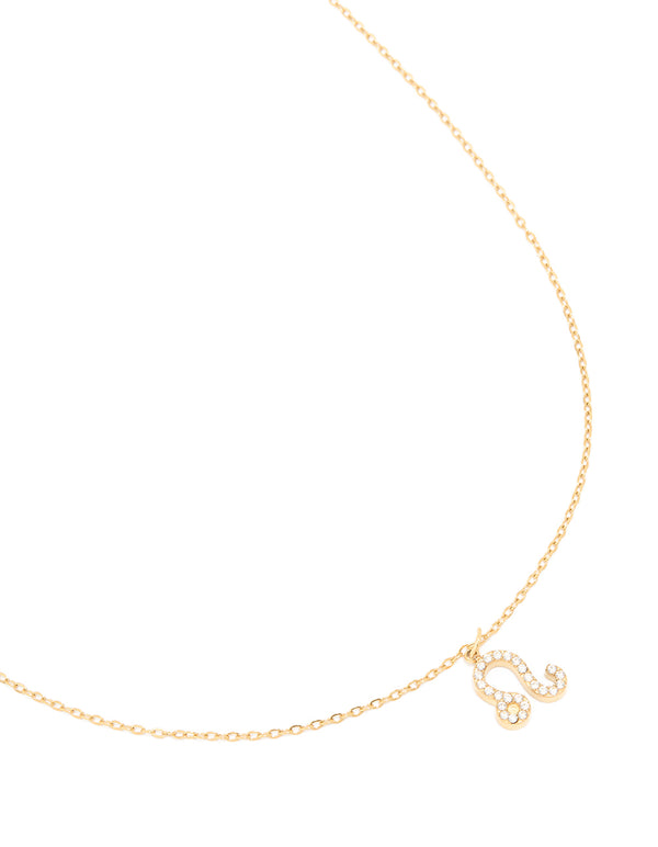 Waterproof Gold Plated Stainless Steel Cubic Zirconia Leo Zodiac Sign Necklace