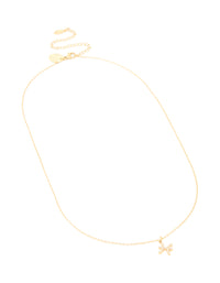 Waterproof Gold Plated Stainless Steel Cubic Zirconia Pisces Zodiac Sign Necklace - link has visual effect only