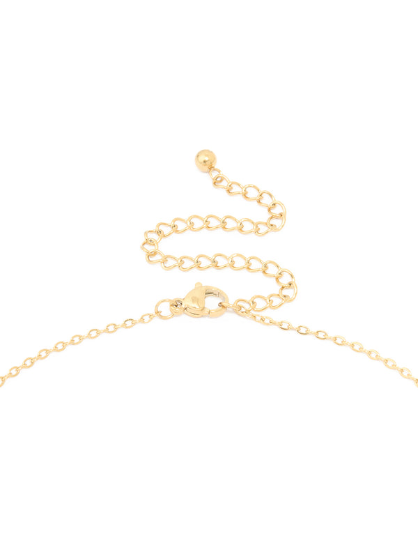 Waterproof Gold Plated Stainless Steel Mini Bubble Letter B Necklace