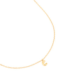 Waterproof Gold Plated Stainless Steel Mini Bubble Letter C Necklace - link has visual effect only