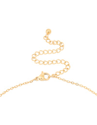 Waterproof Gold Plated Stainless Steel Mini Bubble Letter M Necklace - link has visual effect only