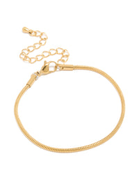 Waterproof Gold Plated Stainless Steel Snake Chain Short Bracelet - link has visual effect only