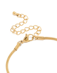Waterproof Gold Plated Stainless Steel Snake Chain Short Bracelet - link has visual effect only