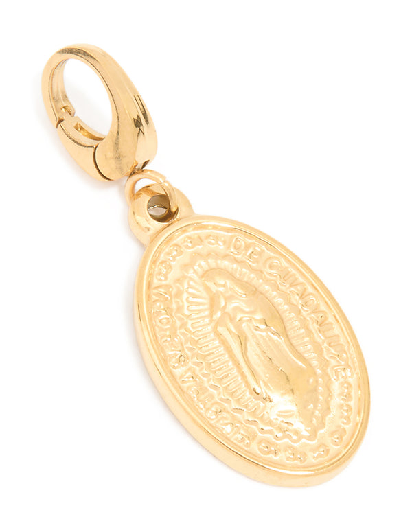 Waterproof Gold Plated Stainless Steel Mary Disc Charm