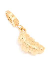 Waterproof Gold Plated Stainless Steel Croissant Charm - link has visual effect only