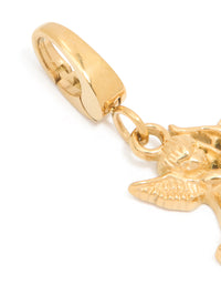 Waterproof Gold Plated Stainless Steel Cherub Charm - link has visual effect only