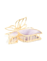 Gold Purple Acrylic Butterfly Outline Claw Clip - link has visual effect only