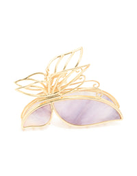 Gold Purple Acrylic Butterfly Outline Claw Clip - link has visual effect only