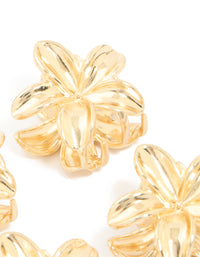Gold Mini Frangipani Flower Claw Clips 4-Pack - link has visual effect only