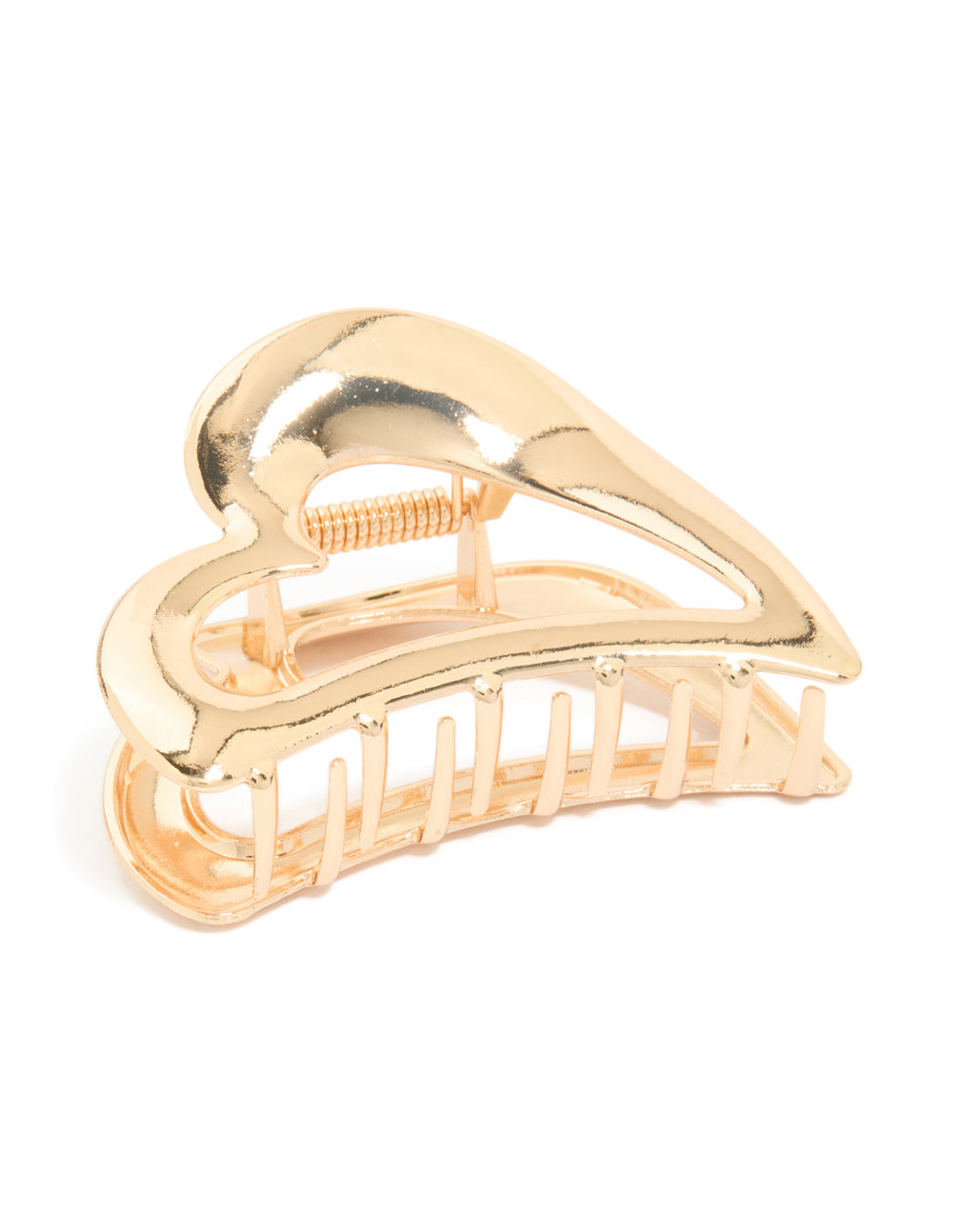 Gold Open Heart Claw Clip