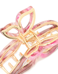 Gold pINK & Purple Acrylic Outlined Butterfly Claw Clip - link has visual effect only