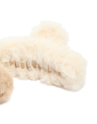 Brown & Cream Faux Fur Small Claw Clips 2-Pack - link has visual effect only