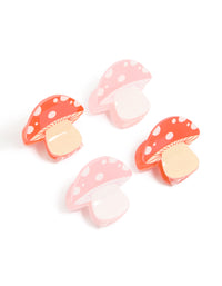 Red & Pink Mushroom Novelty Claw Clips 4-Pack - link has visual effect only