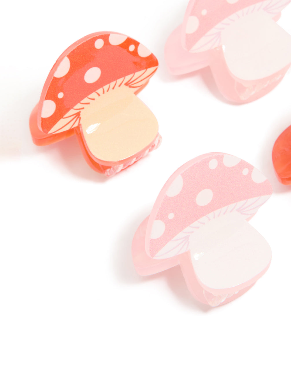 Red & Pink Mushroom Novelty Claw Clips 4-Pack
