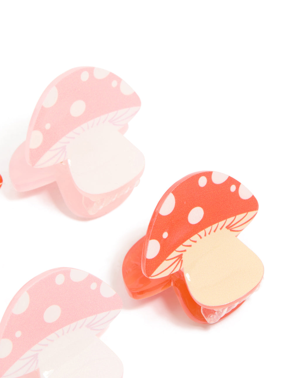 Red & Pink Mushroom Novelty Claw Clips 4-Pack