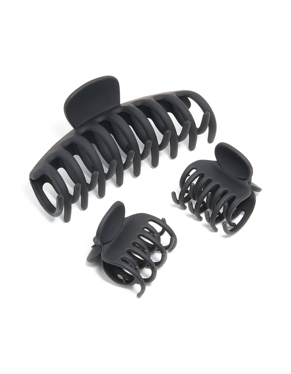 Black Basic Mini & Large Claw Clips 3-Pack