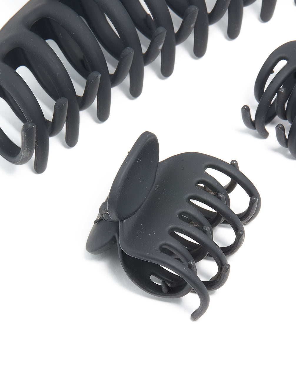 Black Basic Mini & Large Claw Clips 3-Pack
