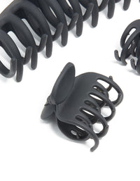Black Basic Mini & Large Claw Clips 3-Pack - link has visual effect only