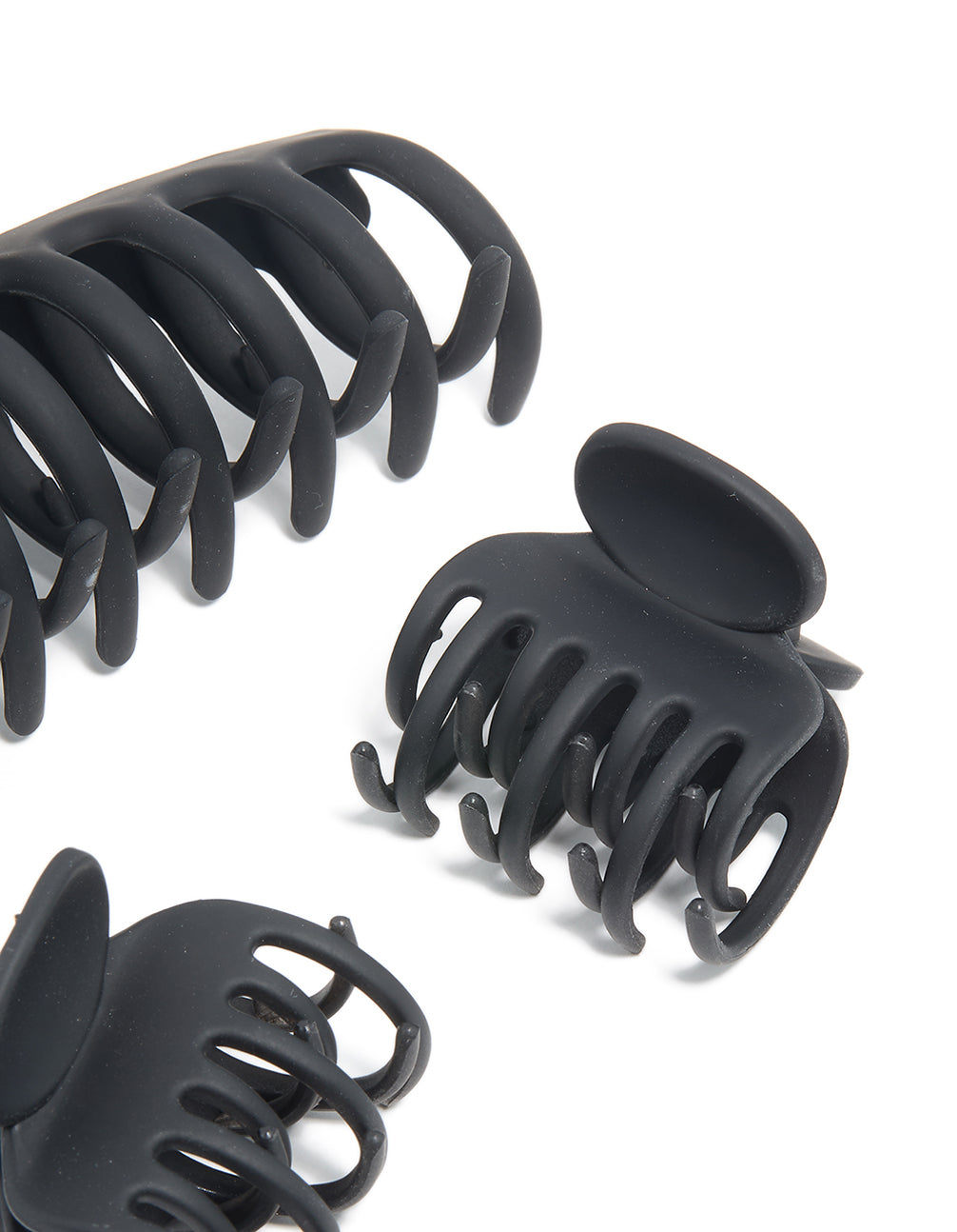 Black Basic Mini & Large Claw Clips 3-Pack