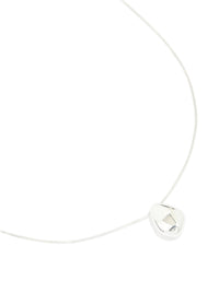 Silver Plated Brass Teardrop Pendant Necklace - link has visual effect only